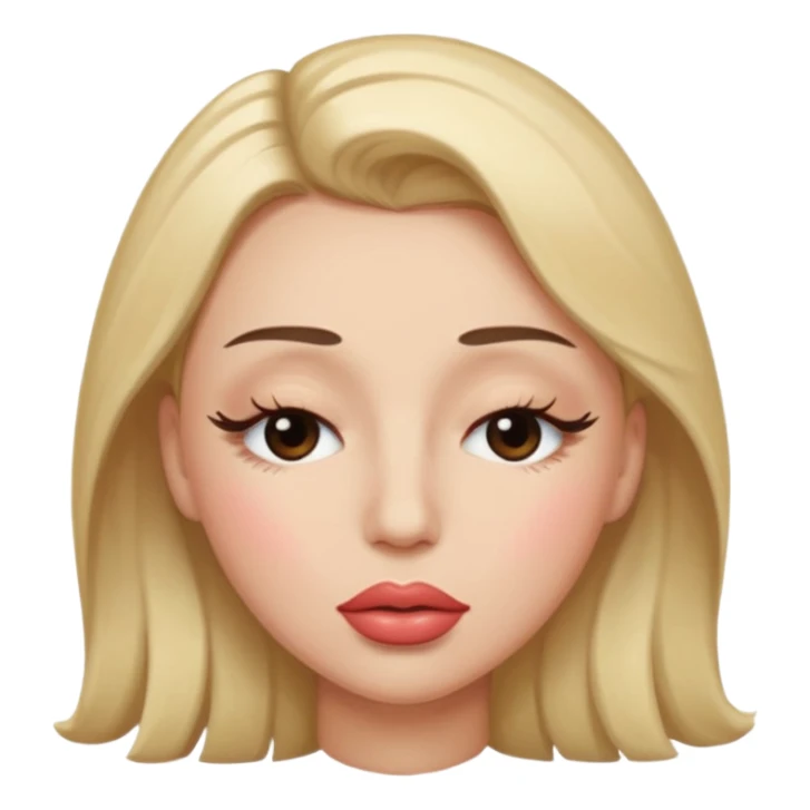 Eyes closed with big lips and big eyelashes  sticker