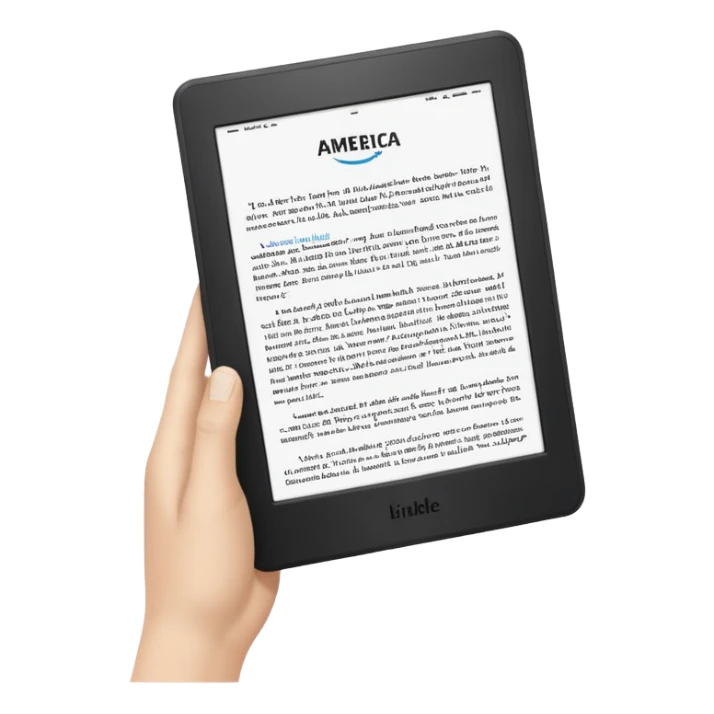 BLACK KINDLE WITH A PAGE WHERE IT SAYS HUB 22 AMERICA sticker