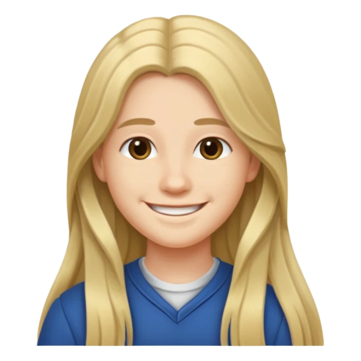 jeune cheveux long avec le sourire style européen sticker