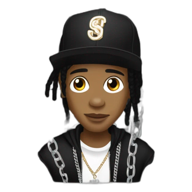 rapper asap rocky with black beany and chain sticker