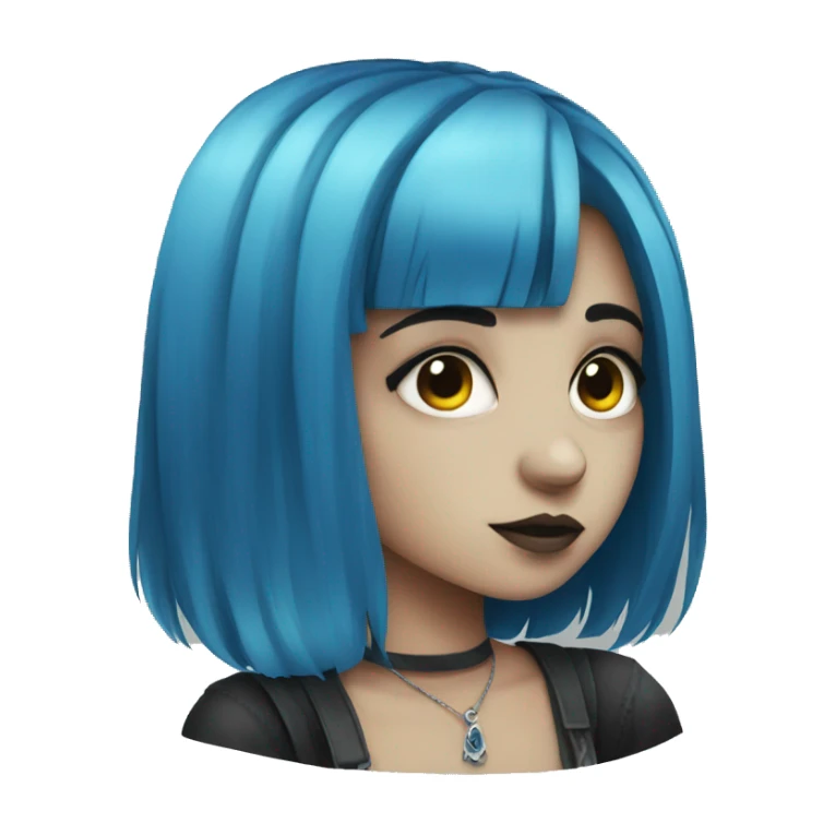 Girl with blue hair goth sticker