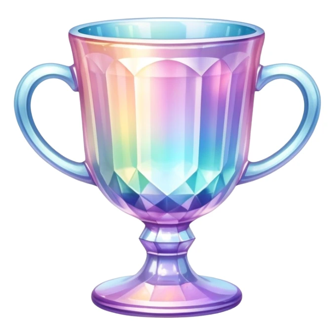 Sparkly glossy Pastel iridescent glass crystal glass cup sticker