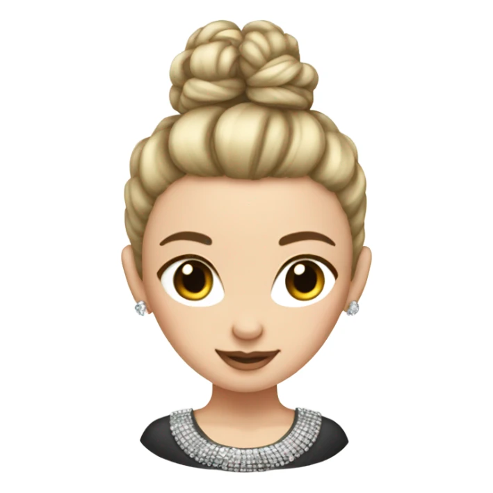 bling hair white girl top bun sticker
