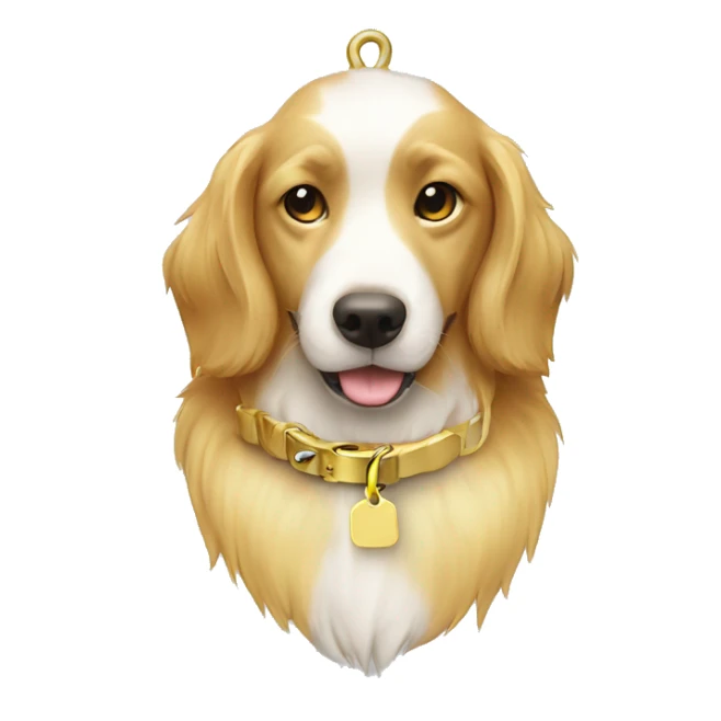 dog collar golden tag bone collar sticker