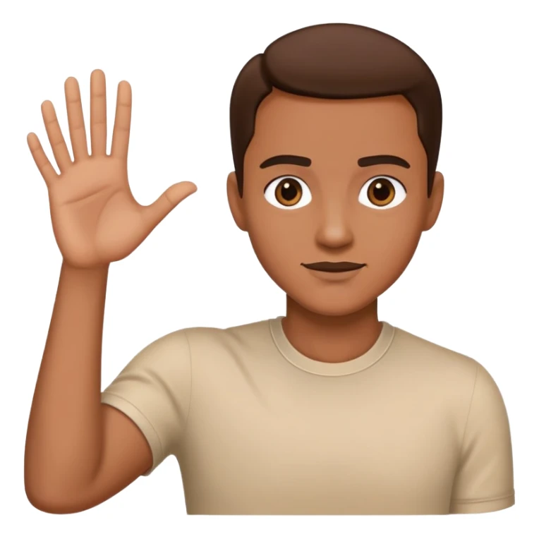 Celebrity with both hands placed down gripping an edge, isolated figure with no background elements sticker