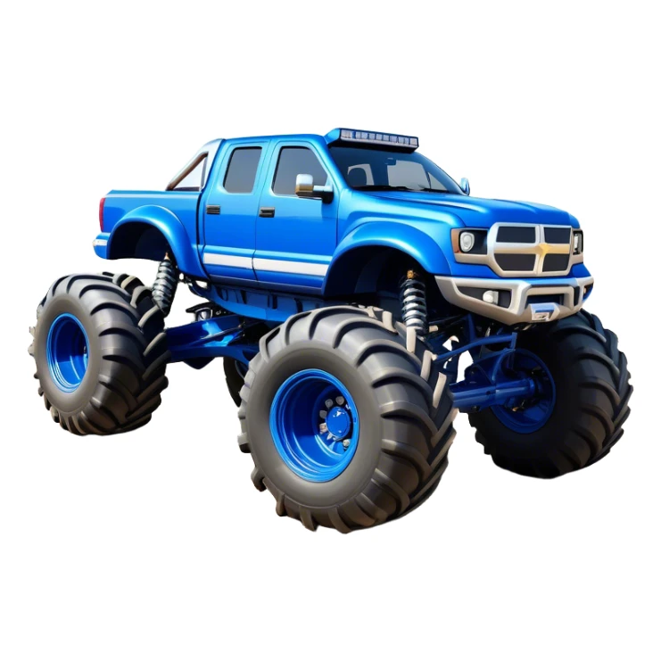 Bigfoot - Bigfoot 4x4 (Model Year: 2022) (Iconic colour: Blue) - An oversized, rugged monster truck with bold, aggressive lines painted in a striking blue. Focus on massive, rugged tires and a muscular chassis that exudes raw power and an urban legend feel. sticker