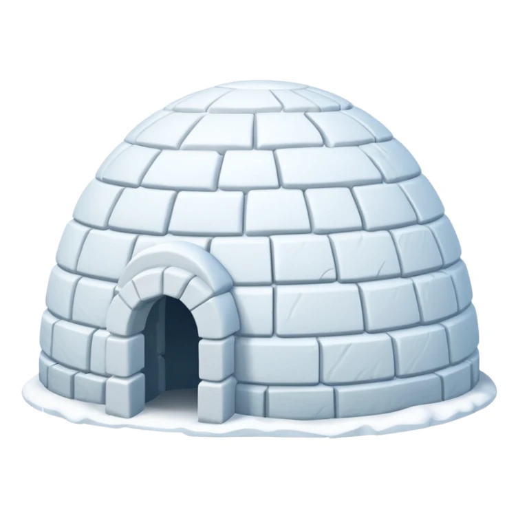 igloo with snow covered half of the top sticker