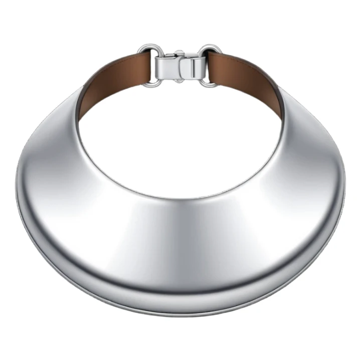 luxury fetish collar, silver chrome, smooth rounded metal, dominant erotic mood sticker