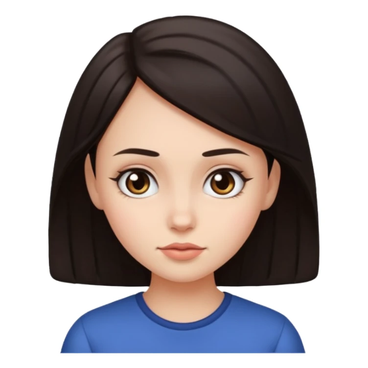 Big forehead girl dark hair sticker