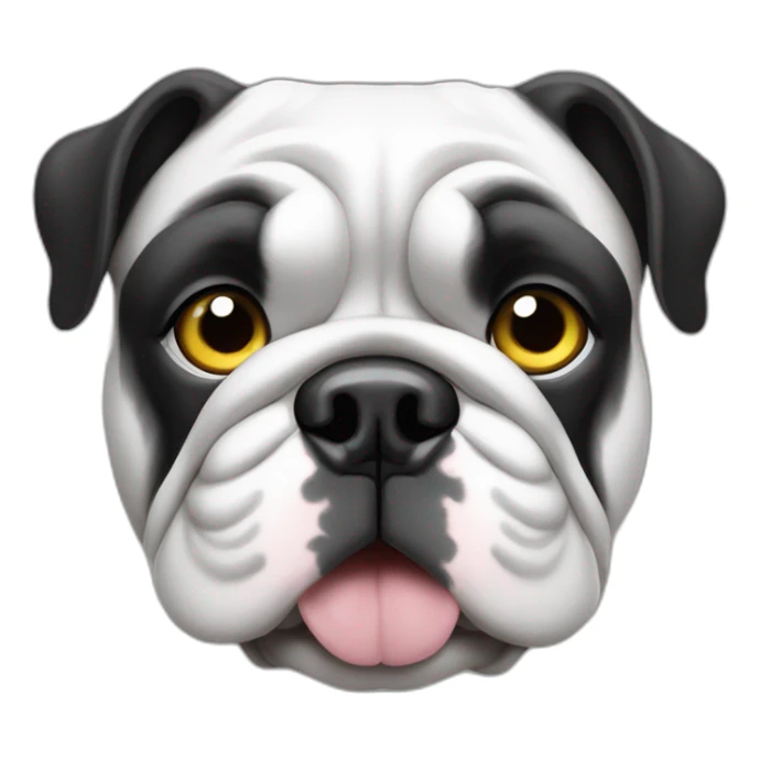 Bulldog francés macho blanco y negro sticker