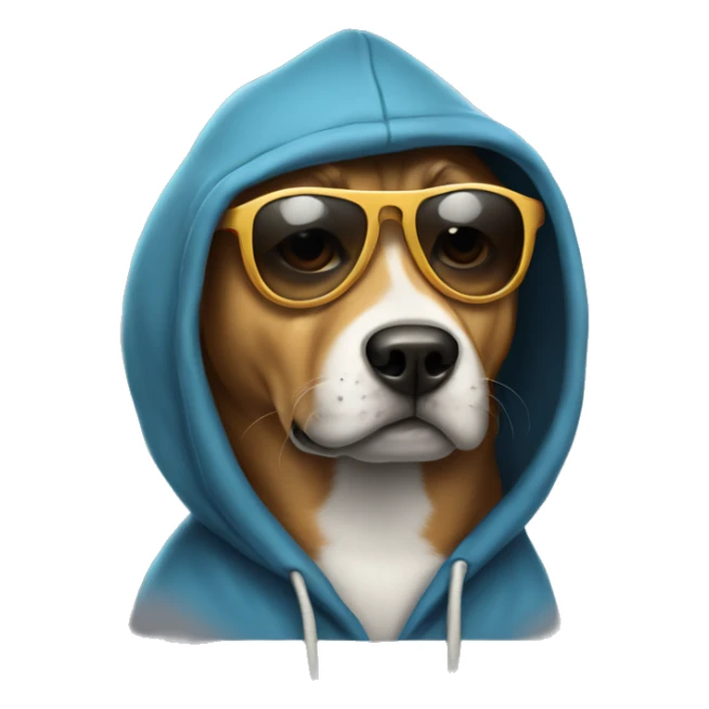 Cool dog wearing a hoodie, dark glasses and a hat  sticker