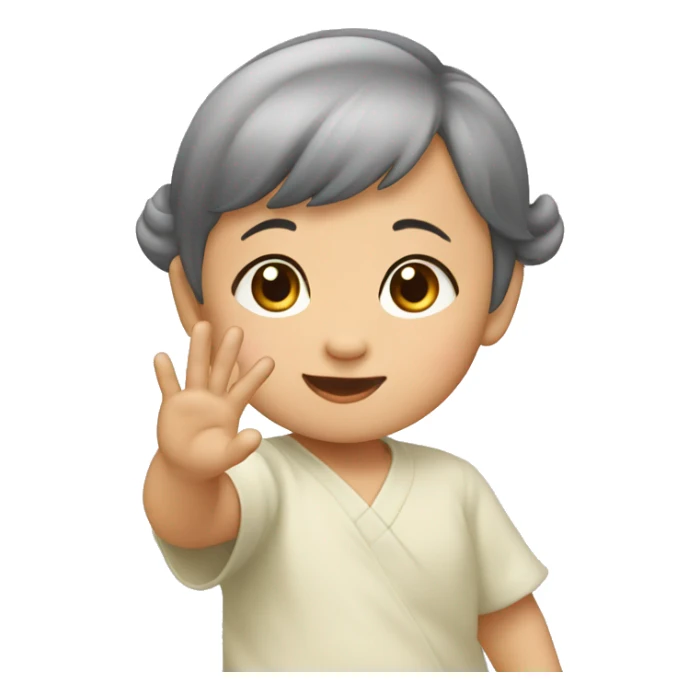 asian baby girl waving arm sticker