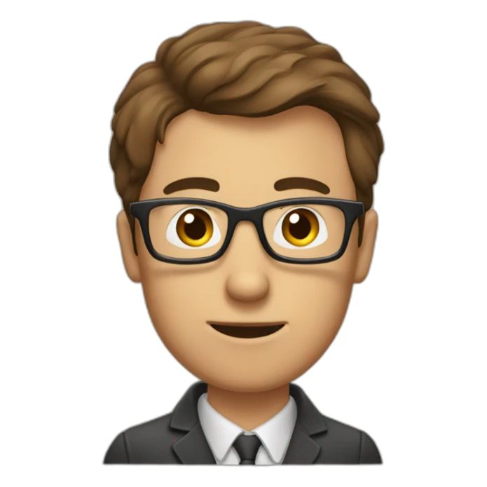 brown-short-haired classy man wearing glasses struggling to fit a key into a door-lock sticker