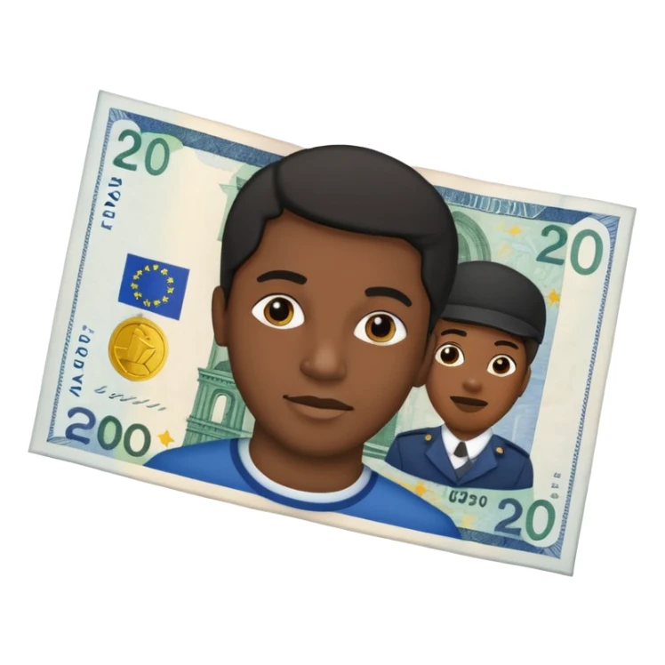 create me a 20 euro bill with a black person on it sticker
