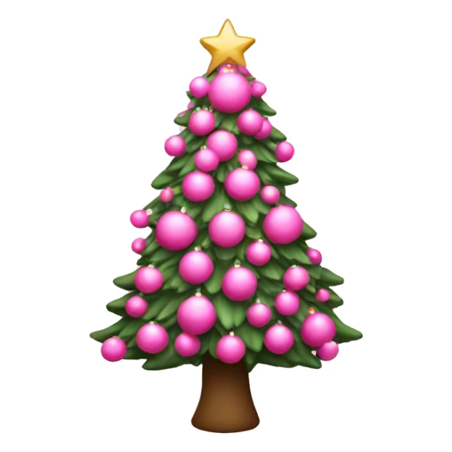Pink Christmas tree sticker