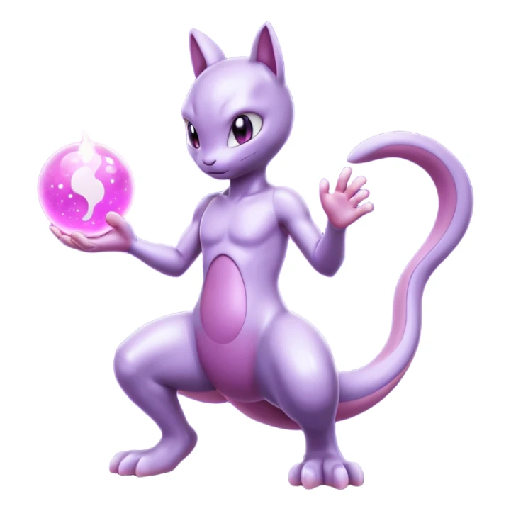 Pokemon legendary glitter purple and pink mewtwo sticker