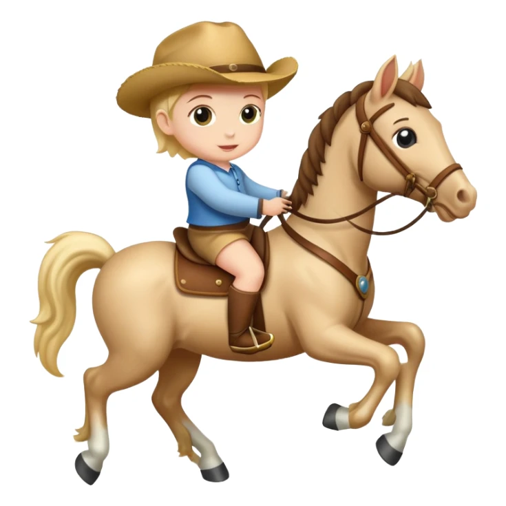 A baby riding a horse  sticker