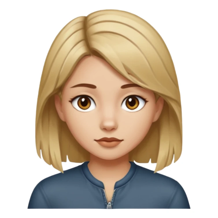 girl with wolf cut brown hair and blonde streaks sticker