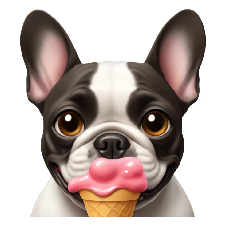 french bulldog eating ice cream  sticker