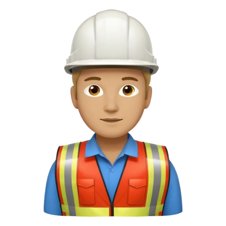 Arquitecto con casco blanco pero con chaleco de color rojo y cinta reflectiva de color dorado, no utilices el color anaranjado sticker