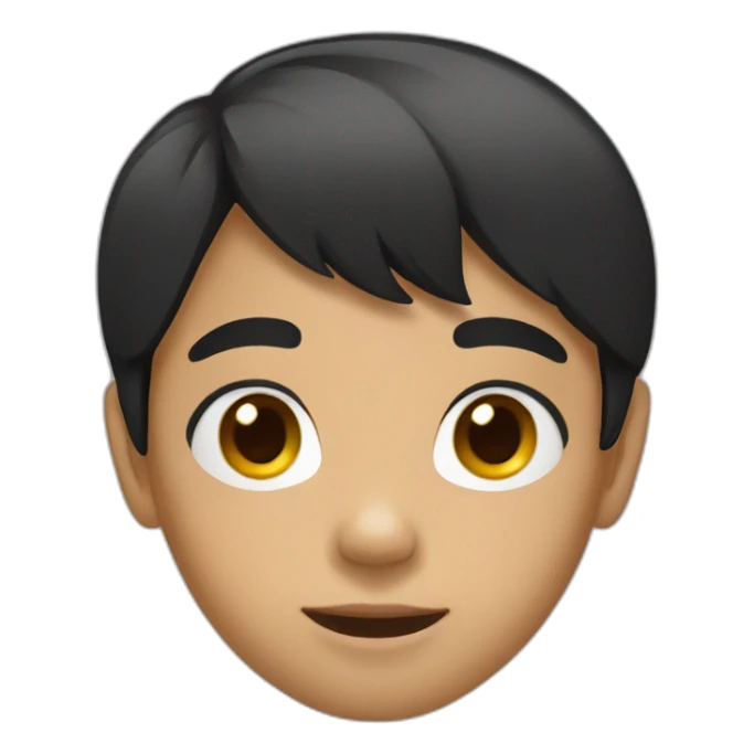 black hair asian kid sticker
