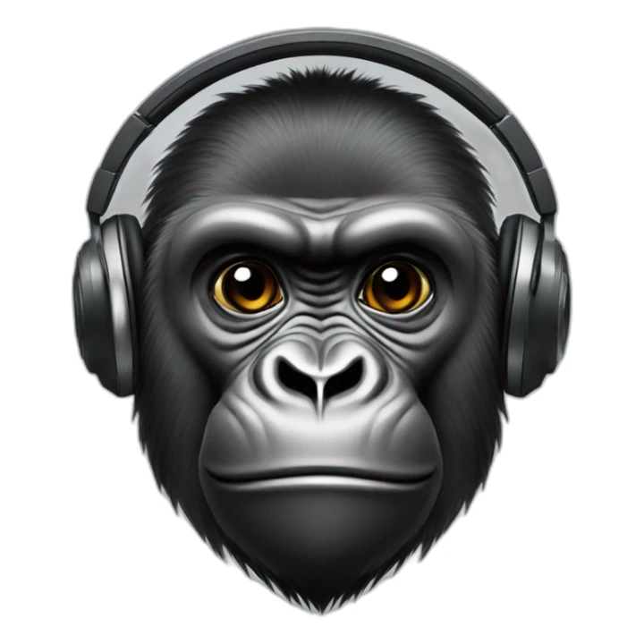 Gorilla with headphones sticker