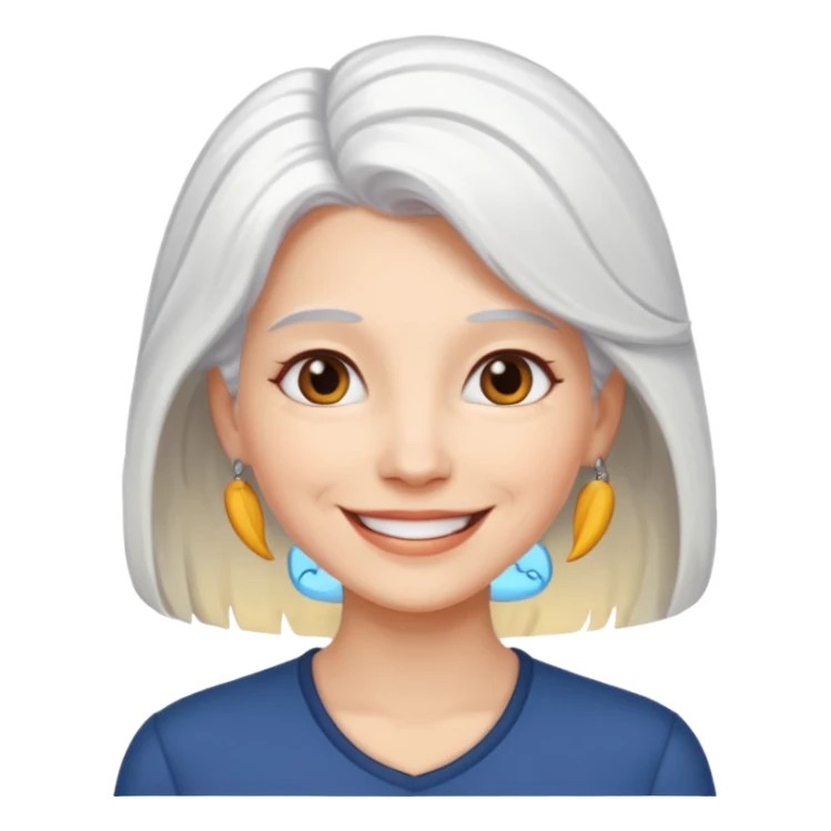 Woman: White Hair Emoji Meaning sticker