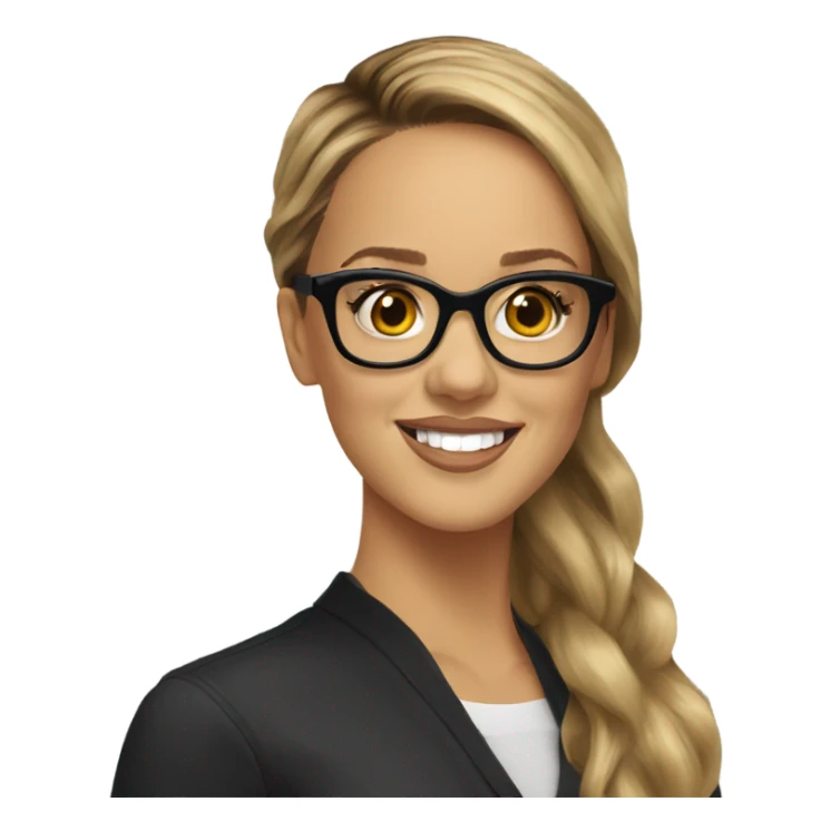 Caucasian Jessica alba with glasses  sticker