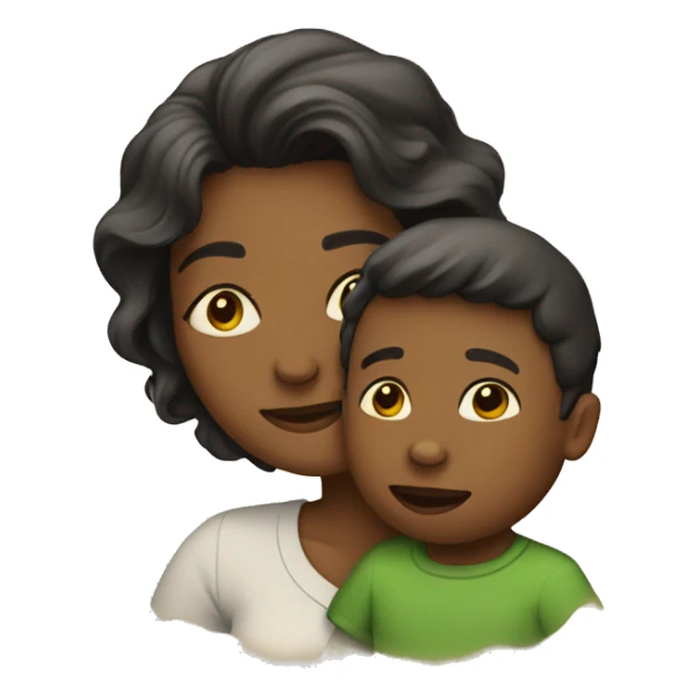Mom and toddler son sticker