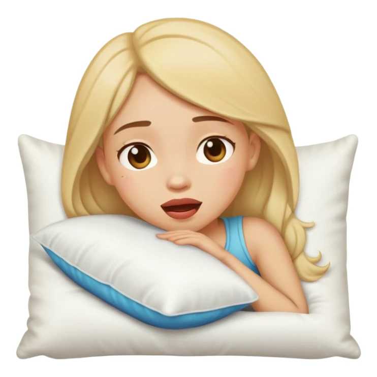 sleeping girl drooling on pillow sticker