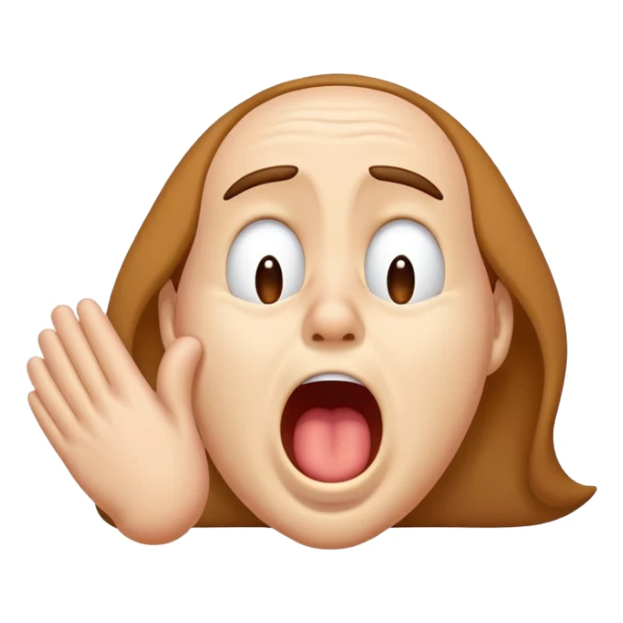 face with droopy eyes, hand over mouth, yawning sticker