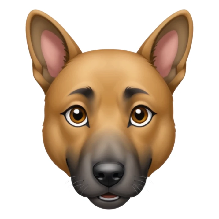 chien croisé malinois , yeux gris et poils mi long et gris sticker