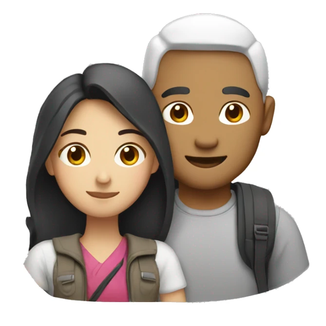 A half white half Asian couple traveling  sticker