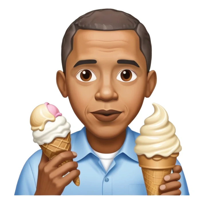 Barack Obama eating ice cream sticker