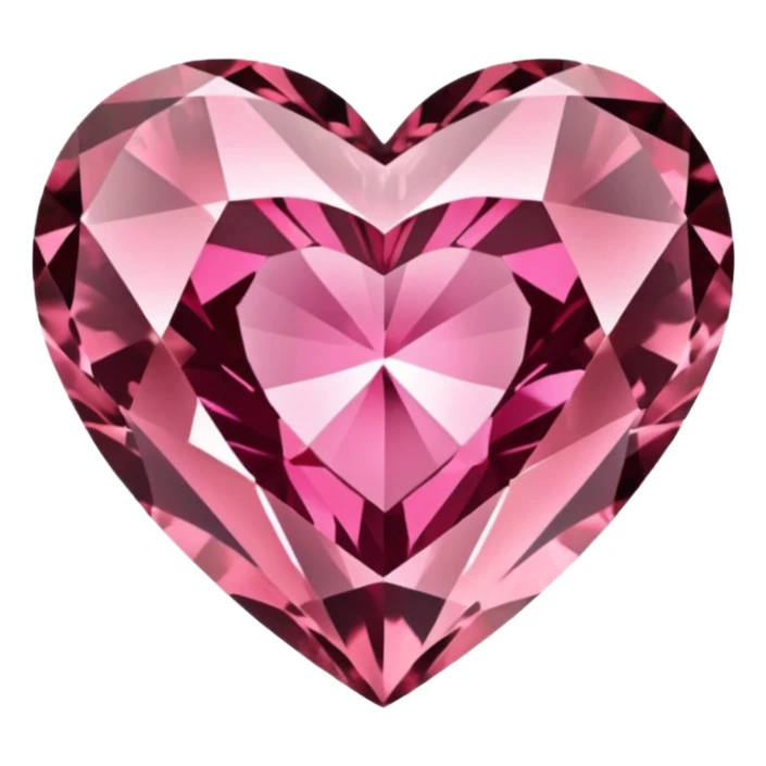 pink diamond emoji, heart-shaped cut sticker