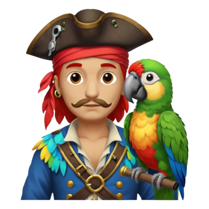 pirate and parrot sticker