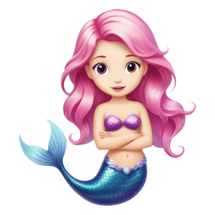 Mermaid with pink tail and blonde hair sticker