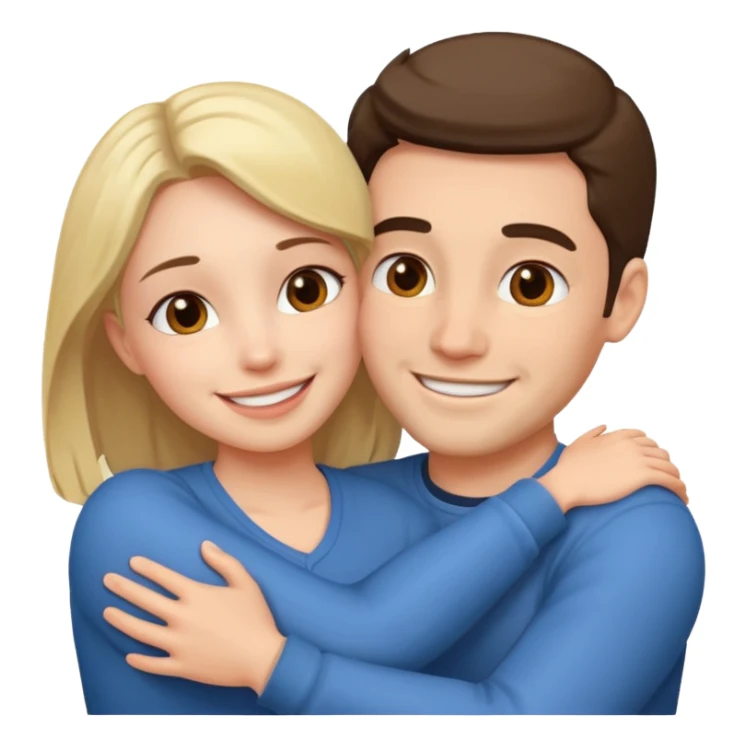 a man and a woman having a hug sticker