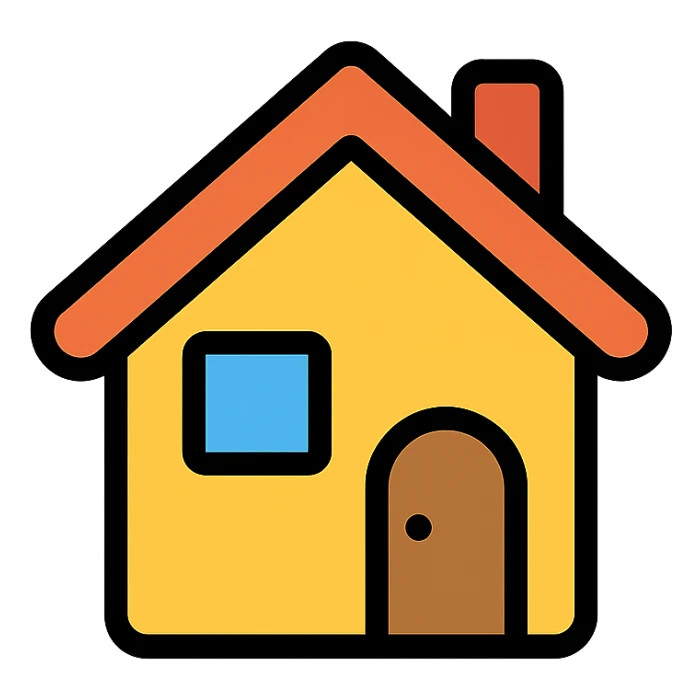 house, lineal color icon with black outlines sticker