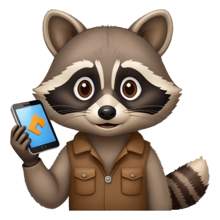 raccoon giving a PowerPoint presentation sticker