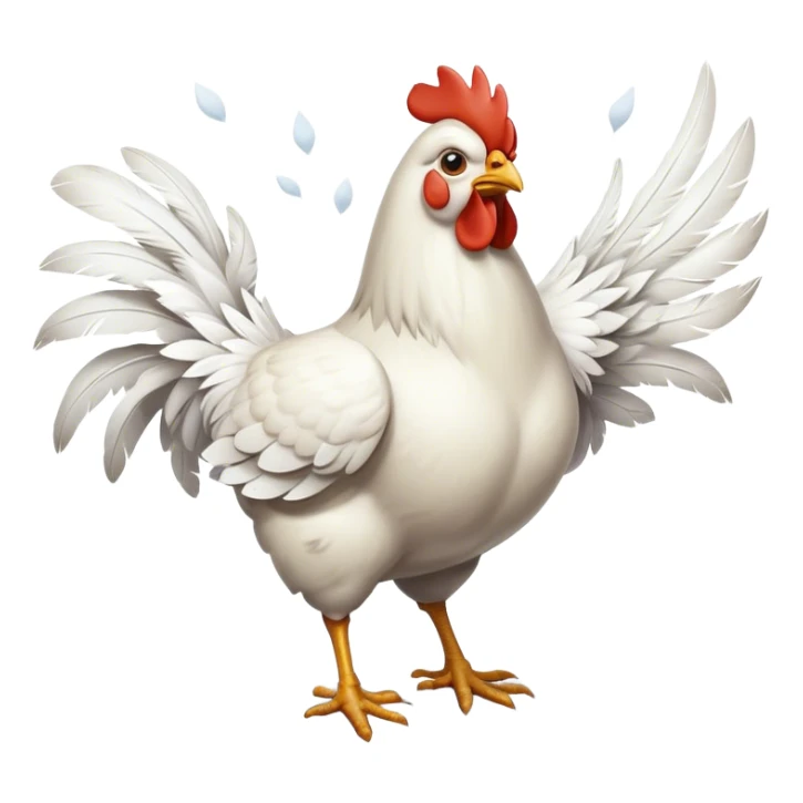 Chicken flying in the wind during a snowstorm sticker