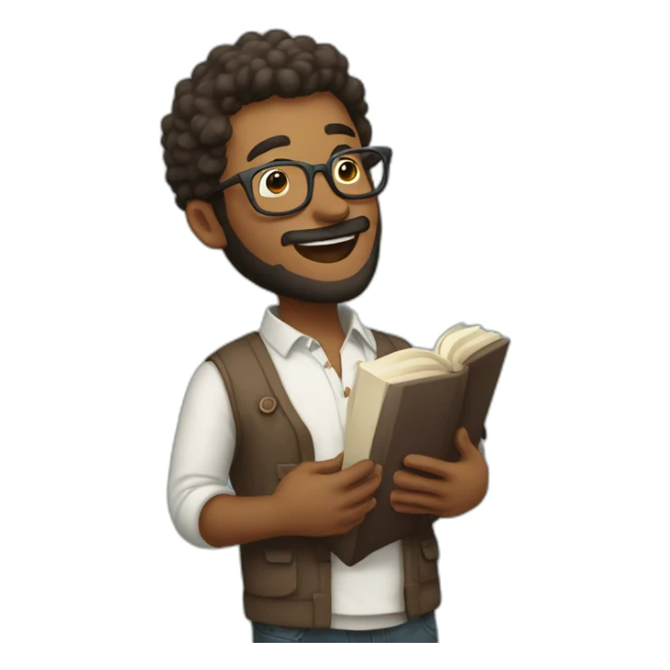 man in hipster clothes singing worship at church sticker