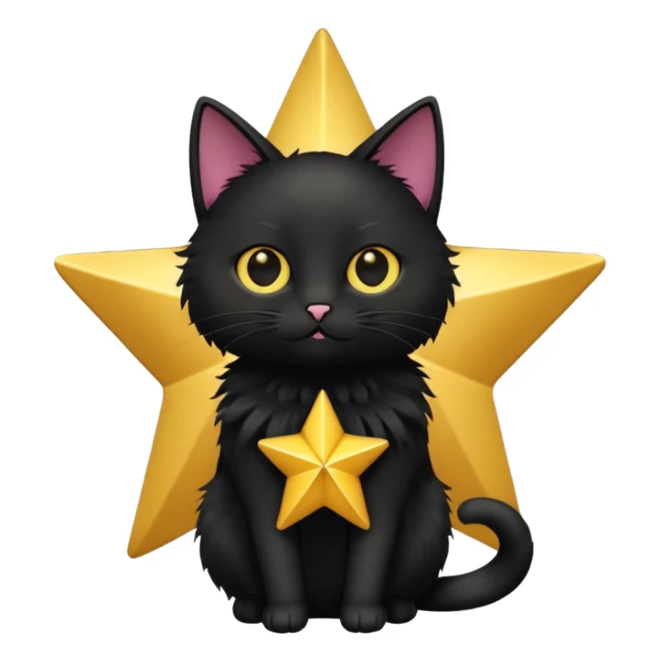 A black cat inside of a star ⭐️ 🐱 sticker