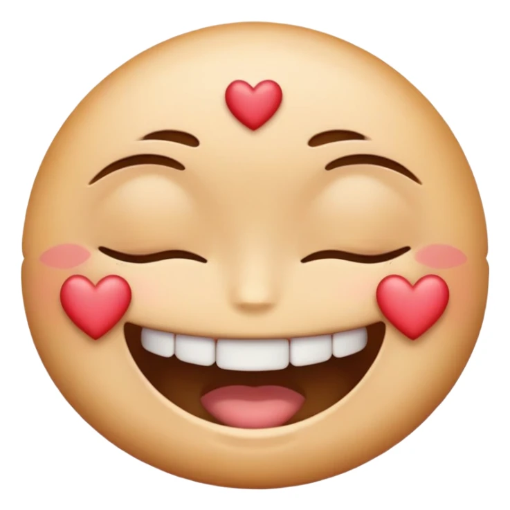 emoji smiling with grills and blushing with closed eyes and hearts around it sticker