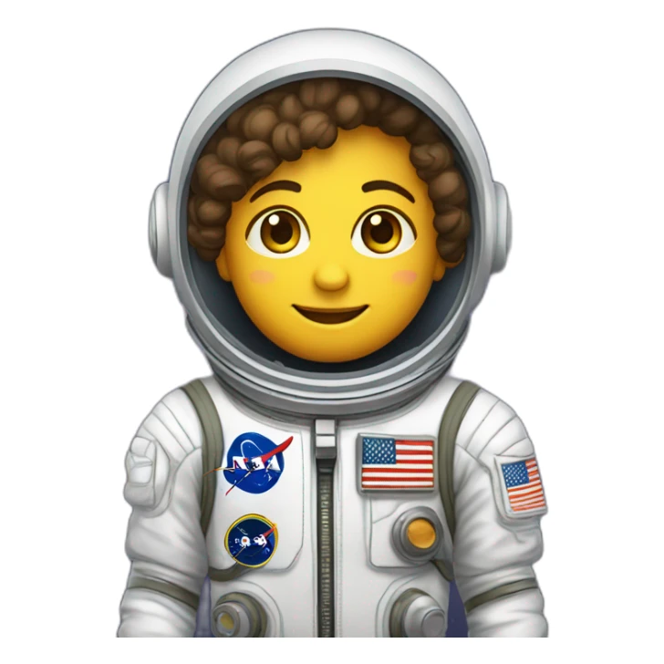 criança em roupa de astronauta em desenho sticker