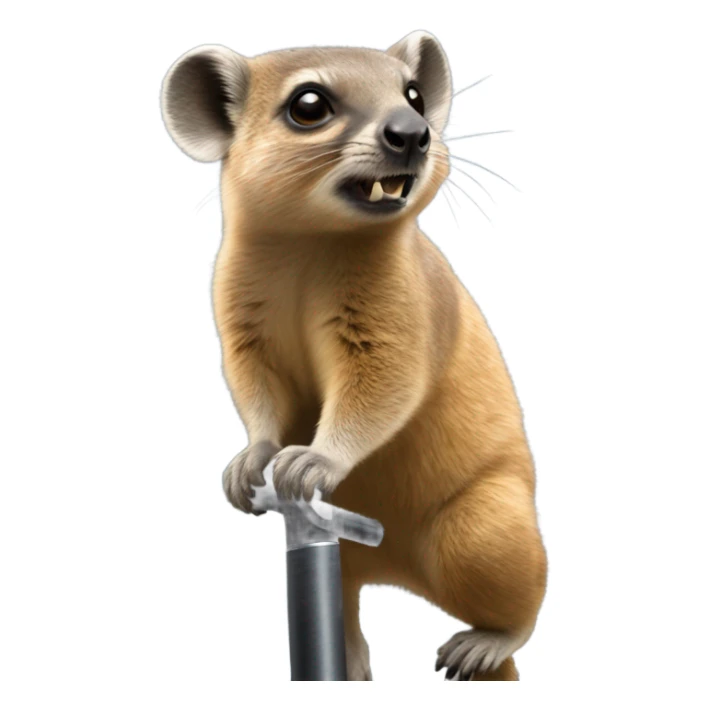 Hyrax on a pogo stick  sticker