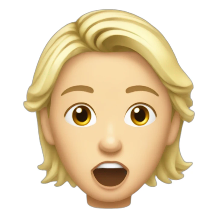 Marine lepen open her mouth onside view sticker