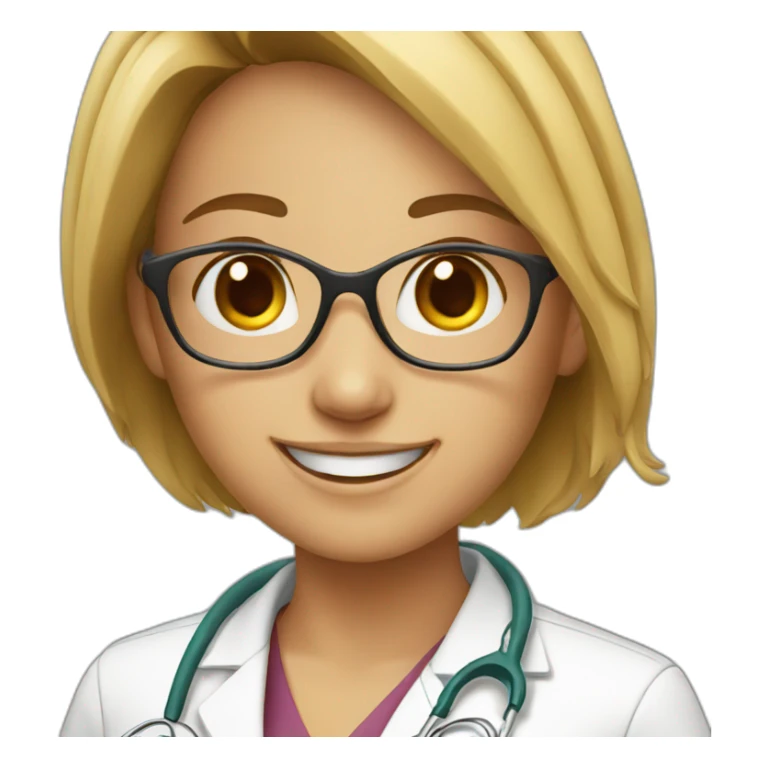 young female doctor smiling sticker