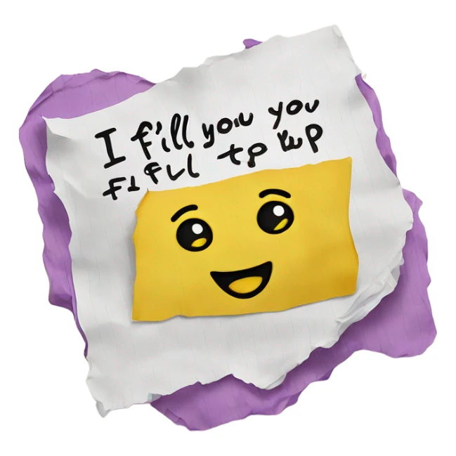 Note say I fill you up love Tob sticker