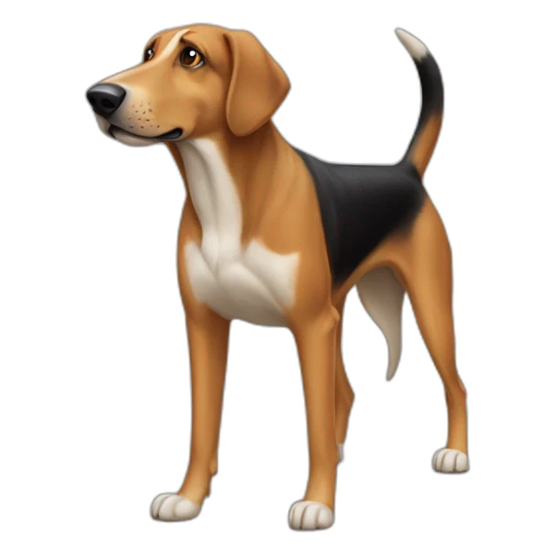 coonhound and German shepherd mix dog with ears down walking sticker